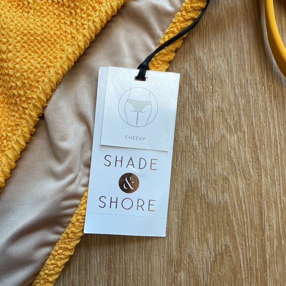 SHADE & SHORE BIKINI BOTTOM PUCKER CHEEKY SIDE TIE SIZE XL SWIM SUIT ORANGE NWT - Picture 3 of 6